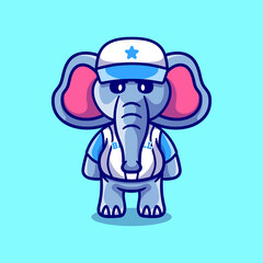cute elephant wearing baseball uniform