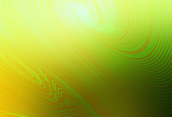 Light Green, Yellow vector background with bent lines.