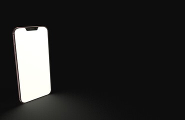 phone 3d illustration mockup smartphone isolated.background black