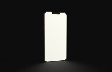 phone 3d illustration mockup smartphone isolated.background black