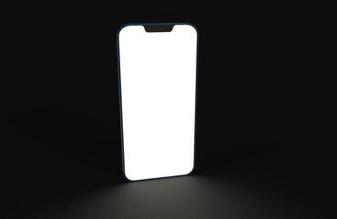 phone 3d illustration mockup smartphone isolated.background black