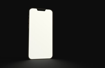 phone 3d illustration mockup smartphone isolated.background black