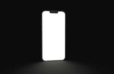 phone 3d illustration mockup smartphone isolated.background black