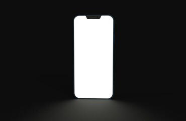 phone 3d illustration mockup smartphone isolated.background black