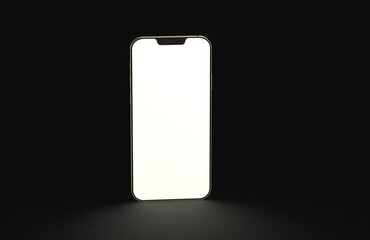 phone 3d illustration mockup smartphone isolated.background black