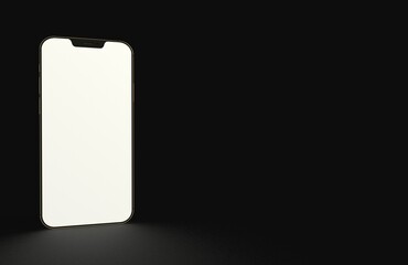 phone 3d illustration mockup smartphone isolated.background black