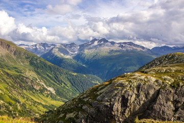 Fototapeta na wymiar clouds over Furka Pass in Switzerland