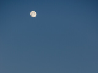 Obraz premium Moon on dark blue sky, morning time