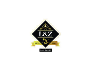 Letter LZ Logo, Luxury lz l&z Logo Icon Vector For luxury hair salon, hair salon shop, vintage salon, barber and beauty hair salon shop - obrazy, fototapety, plakaty