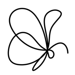 Butterfly line icon, isolated on the white. Vector