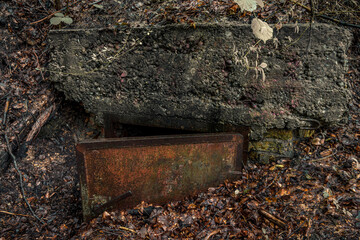 An old little bunker from the second world war near a factory