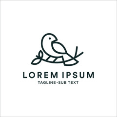 Outline bird simple minimalist design, suitable for logo and illustration