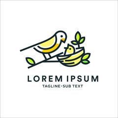 Outline bird simple minimalist design, suitable for logo and illustration