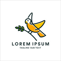 Outline bird simple minimalist design, suitable for logo and illustration