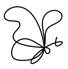 Butterfly line icon, isolated on the white. Vector