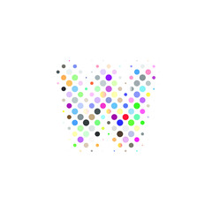 Letter W logo. Dots logo, dotted shape logotype vector design. colorful W letter logo in halftone dots style