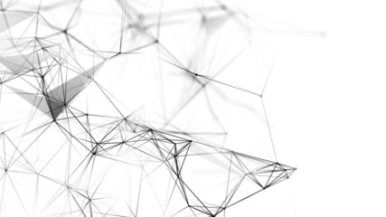 Fototapeta premium Abstract illustration with connected dots and lines. Digital network background. 3D rendering.