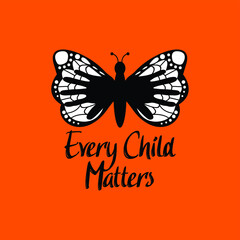 Every Child Matters Logo Design. Vector Illustration. Canadian Indigenous Tragedy Illustration.