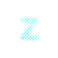 Letter Z logo. Dots logo, dotted shape logotype vector design. Z letter logo in halftone dots style