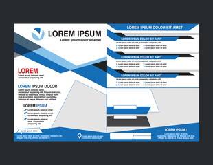 Blue business brochure template layout Vector