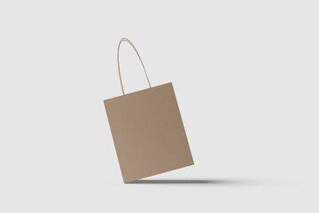 Blank Shopping Bag For Branding Mockup. 3D Render.