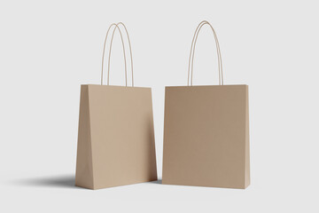 Blank Shopping Bag For Branding Mockup. 3D Render.