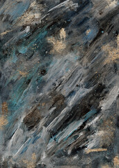 Acrylic paint modern green and gold abstract painting, modern contemporary art, wallpaper. Marble luxury texture.