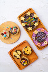 Martabak Mini or Martabak Mini Bangka with various Topping. The martabak mini bangka is made from a mixture of flour, eggs, sugar, baking soda, coconut milk and water.