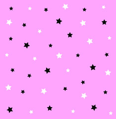 Seamless pattern with star in pink background
