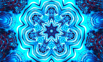 Mystic background celtic knot shape, blue magic sign