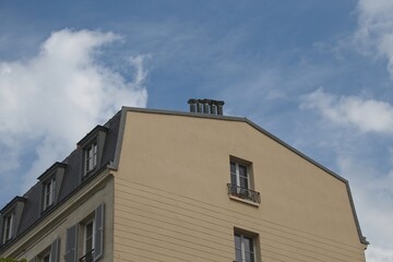 the facade of the building