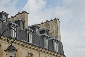 the facade of the building