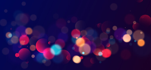 Colorful bokeh lights background. Blurred circle shapes. Vector illustration - obrazy, fototapety, plakaty