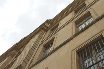 the facade of the building