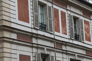 the facade of the building