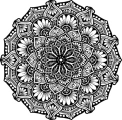 Mandalas Round for coloring  book. Decorative round ornaments. Unusual flower shape. Oriental vector, Anti-stress therapy patterns. Weave design elements. Yoga logos Vector. - 457092822