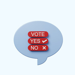 3d illustration chat bubble with voting