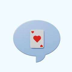 3d illustration chat bubble with card