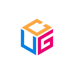 Initial letter CUG hexagon shape