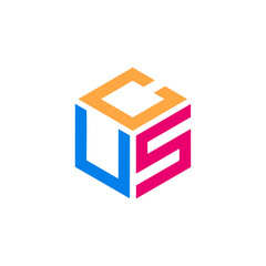 Initial letter CUS hexagon shape