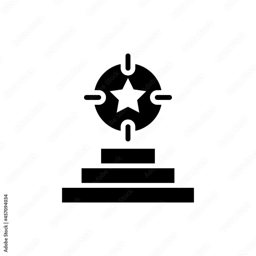 Poster goals and objectives vector solid icon style illustration. eps 10 file