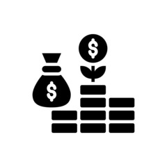 Investment vector Solid icon style illustration. EPS 10 file