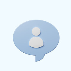 3d illustration chat bubble with people icon