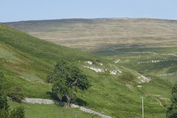 Beautiful green landscape in the Yorkshire Dales