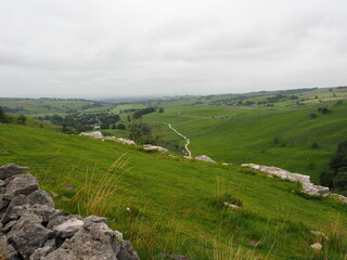 Beautiful green landscape in the Yorkshire Dales