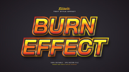 Burning Text Effect with Glitter and Glossy Style. Editable Text Style Effect