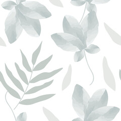 Pale watercolour illustration on white background. Seamless pattern. Vector illustration.
