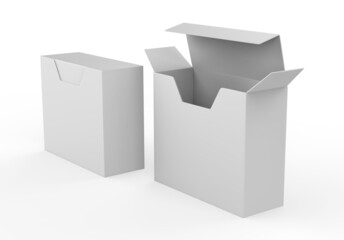 hard box with window set mock-up. Good for packaging design. 3d illustration