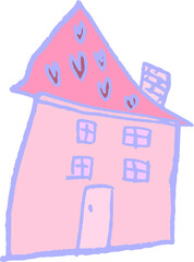 子供が描いた家のかわいい落書き お家 一軒家