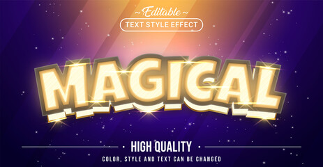 Editable text style effect - Magical text style theme.